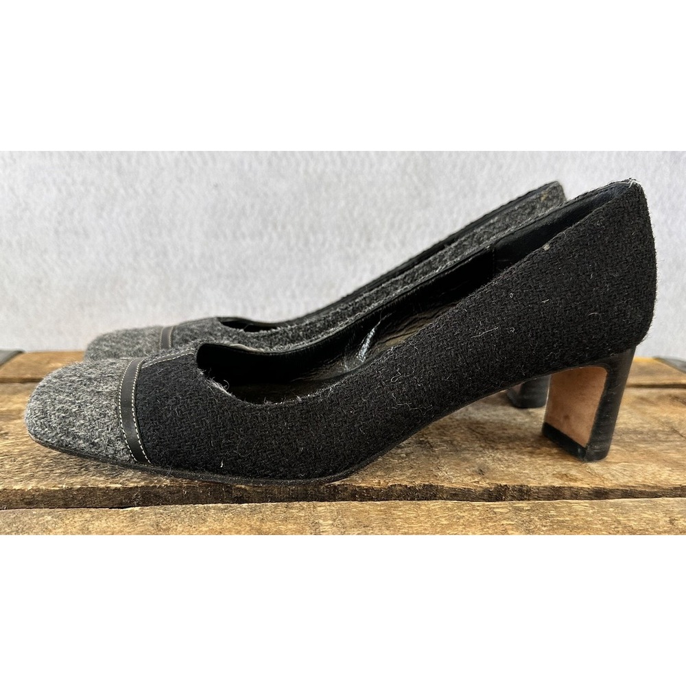 Kate Spade Square Toe Heels Black Classic Business Career Sz 6 B Made in Italy